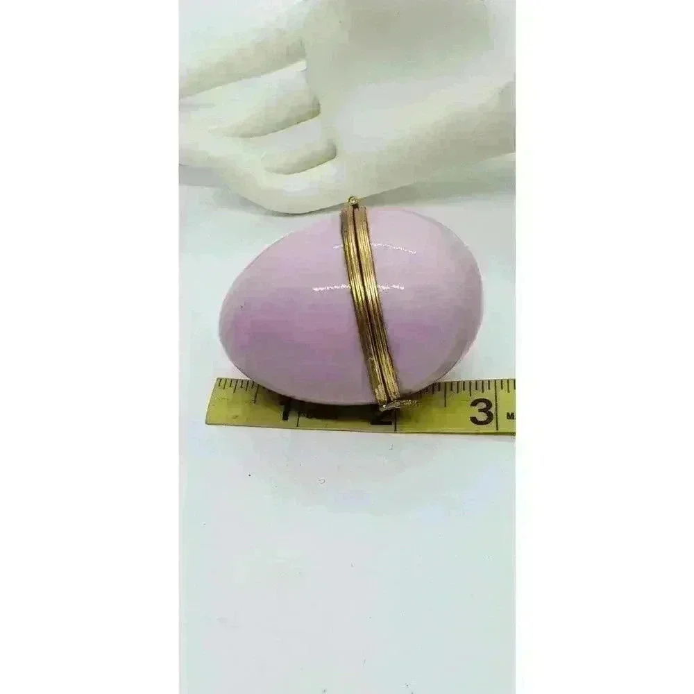 Vintage Limoges France Trinket Box Egg Solid Pink Undecorated Blank 1950 Malbec